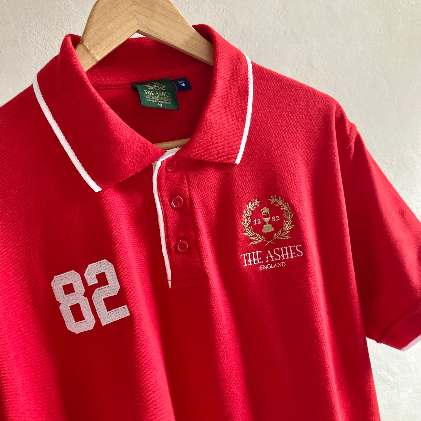 The Ashes Mens Cricket Polo T-Shirt Size M