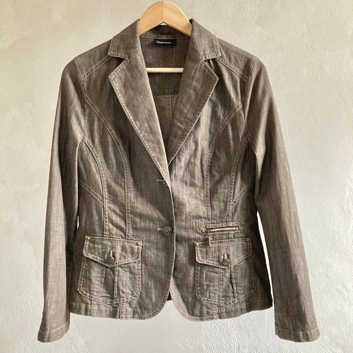 Womens Denim Blazer Jacket Size 38