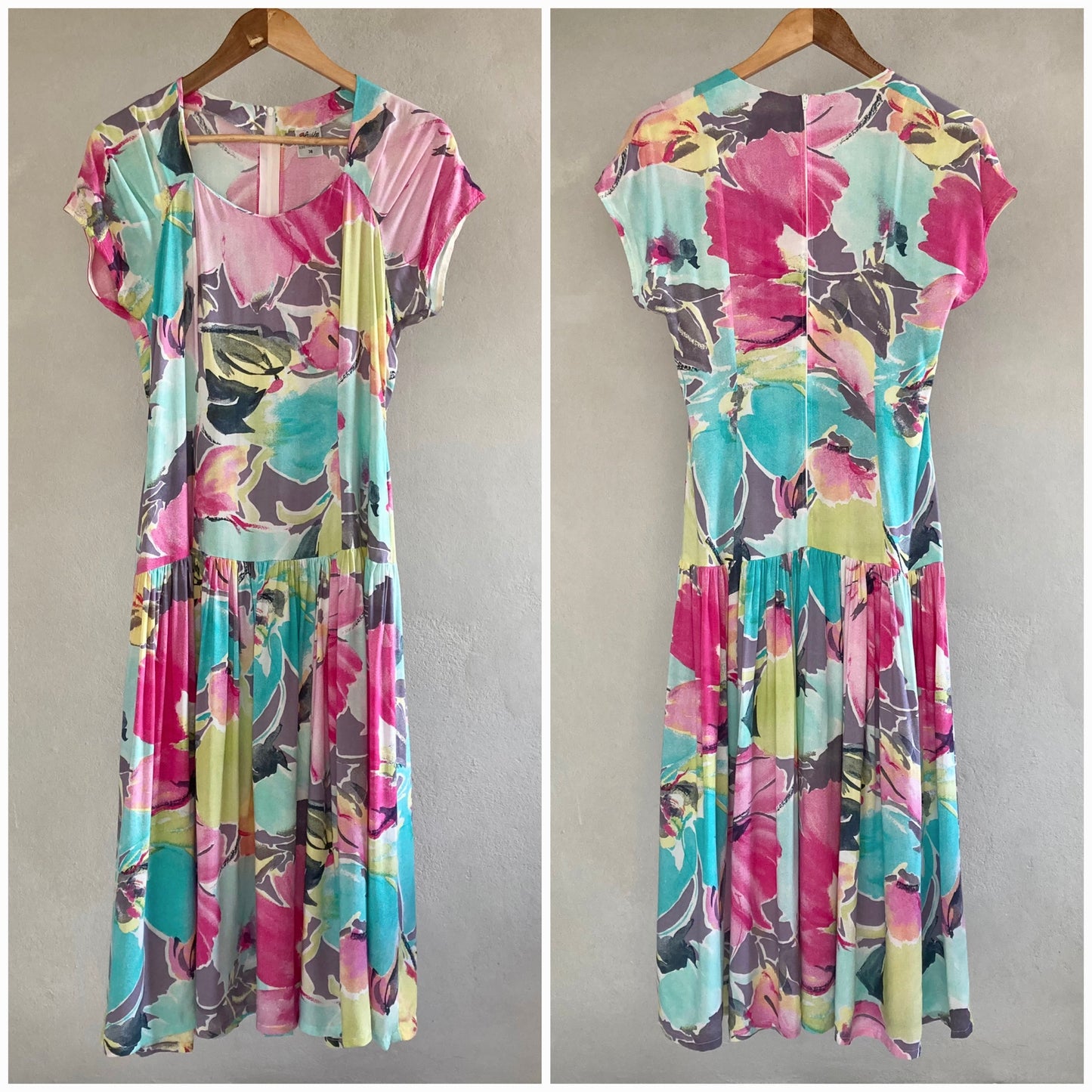 Vintage Womens Floral Dress Size 36