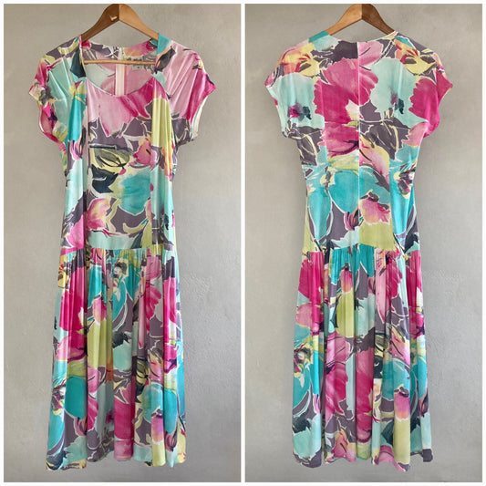 Vintage Womens Floral Dress Size 36