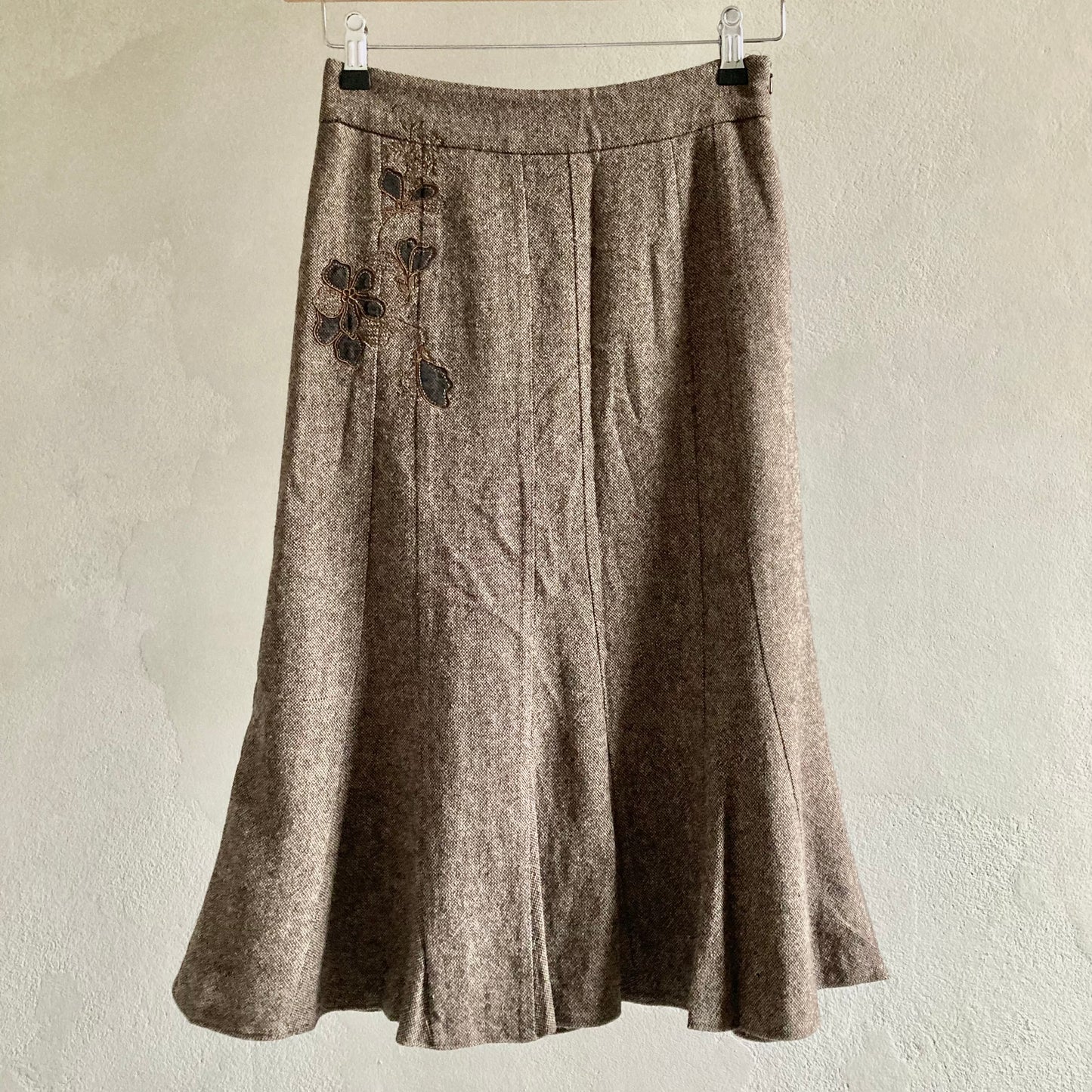 Womens Woollen Midi Skirt Size 34