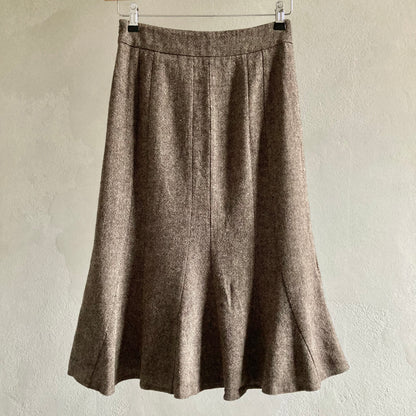 Womens Woollen Midi Skirt Size 34