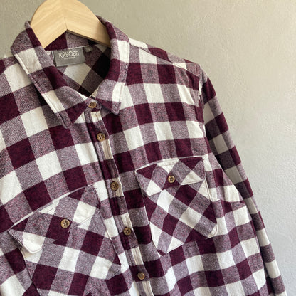 Womens Organic Cotton Check Shirt Size L