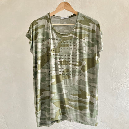 New Style Womens Camo T-Shirt Size M