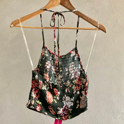 Womens Floral Crop Top Size S