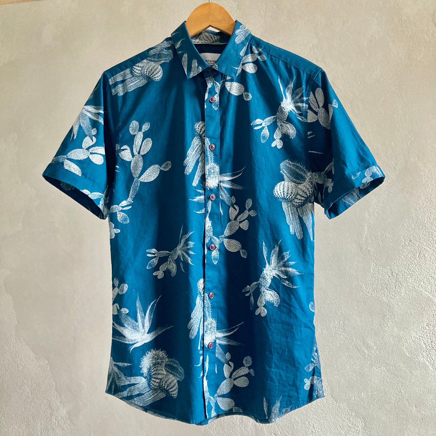 Mens Floral Short Sleeve Shirt Size S