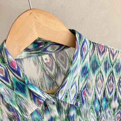 Vintage Womens Half Sleeve Blouse Size XL