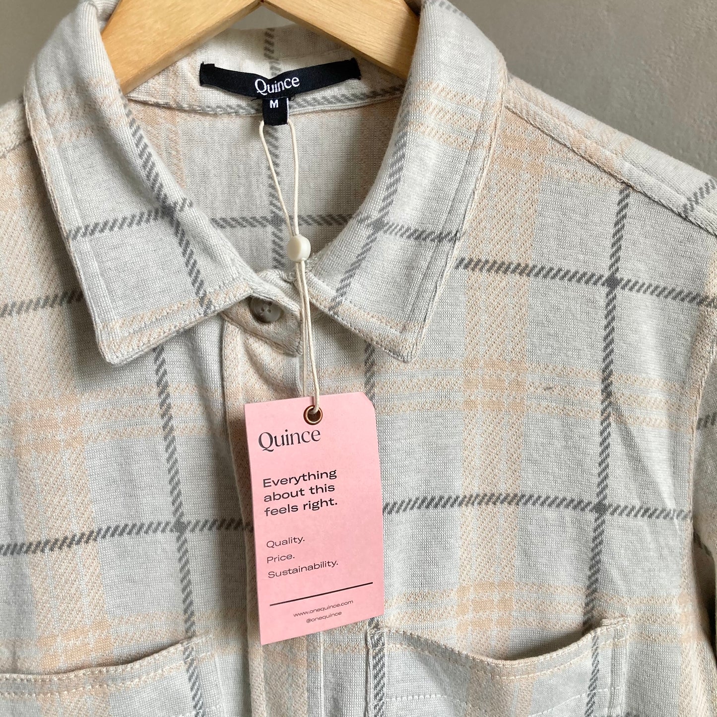 Quince Womens Soft Check Shirt Size M