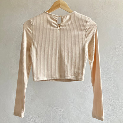 Womens Cropped Long Sleeve Top Size S