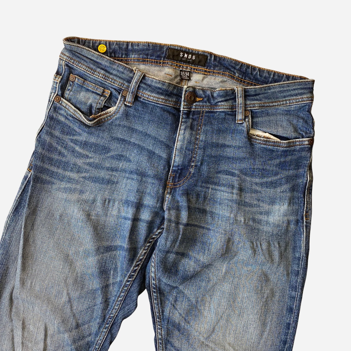 Smog Mens Blue Jeans Size W32/L34