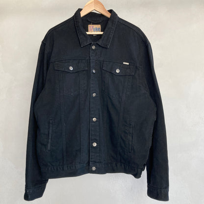 Duke Mens Black Denim Jacket Size XXL