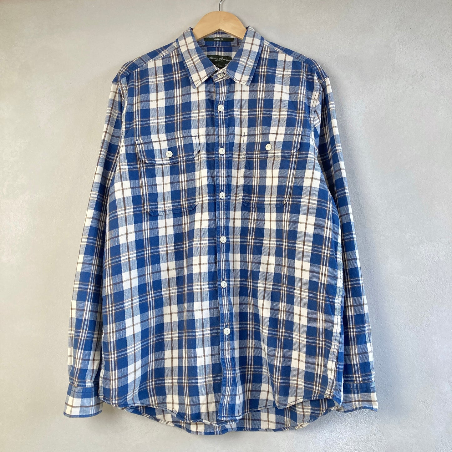 Eddie Bauer Mens Cotton Check Shirt Size XL