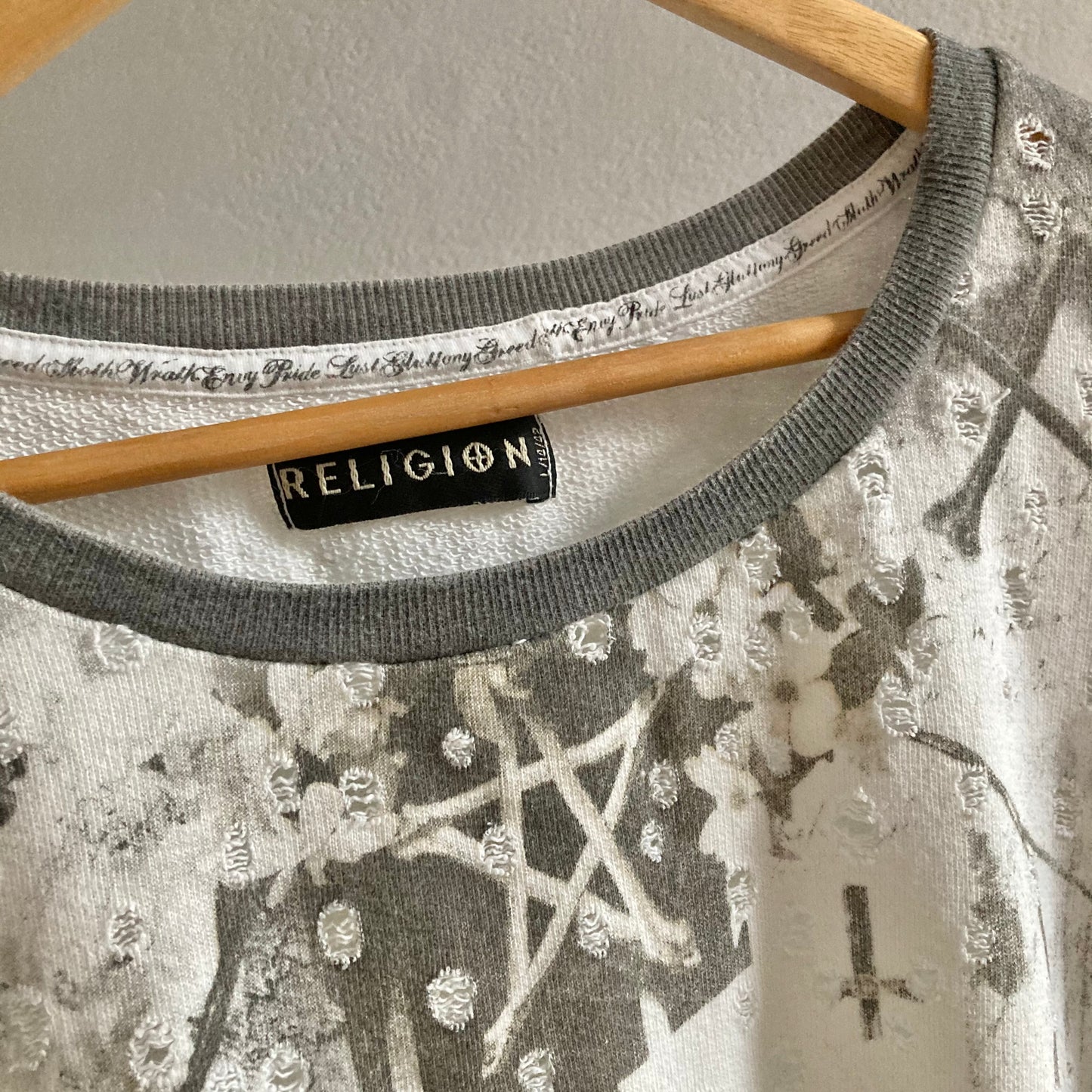 Religion Womens Distressed Sweatshirt Size 42