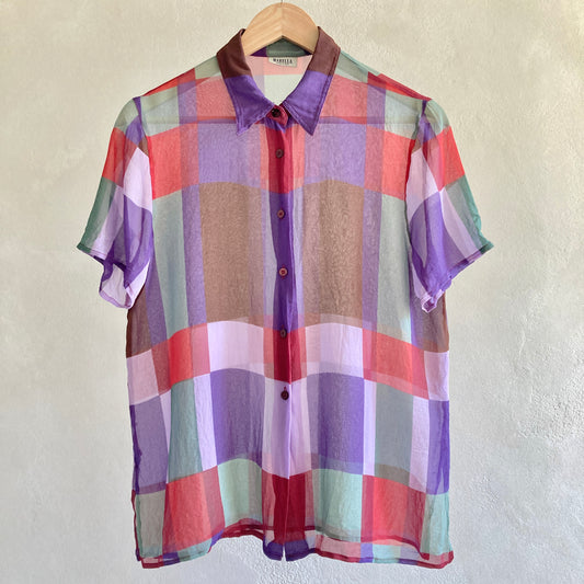 Vintage Womens Sheer Blouse Size 38