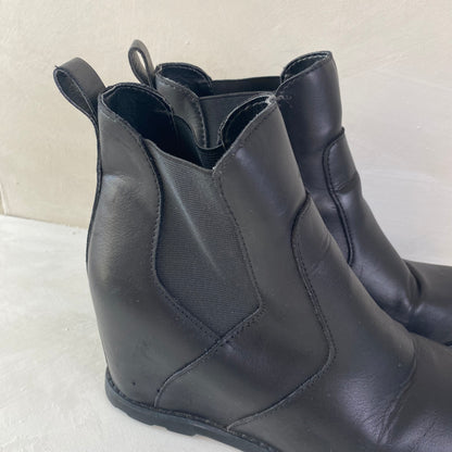 Ladies Black Wedge Heel Boots Size 41