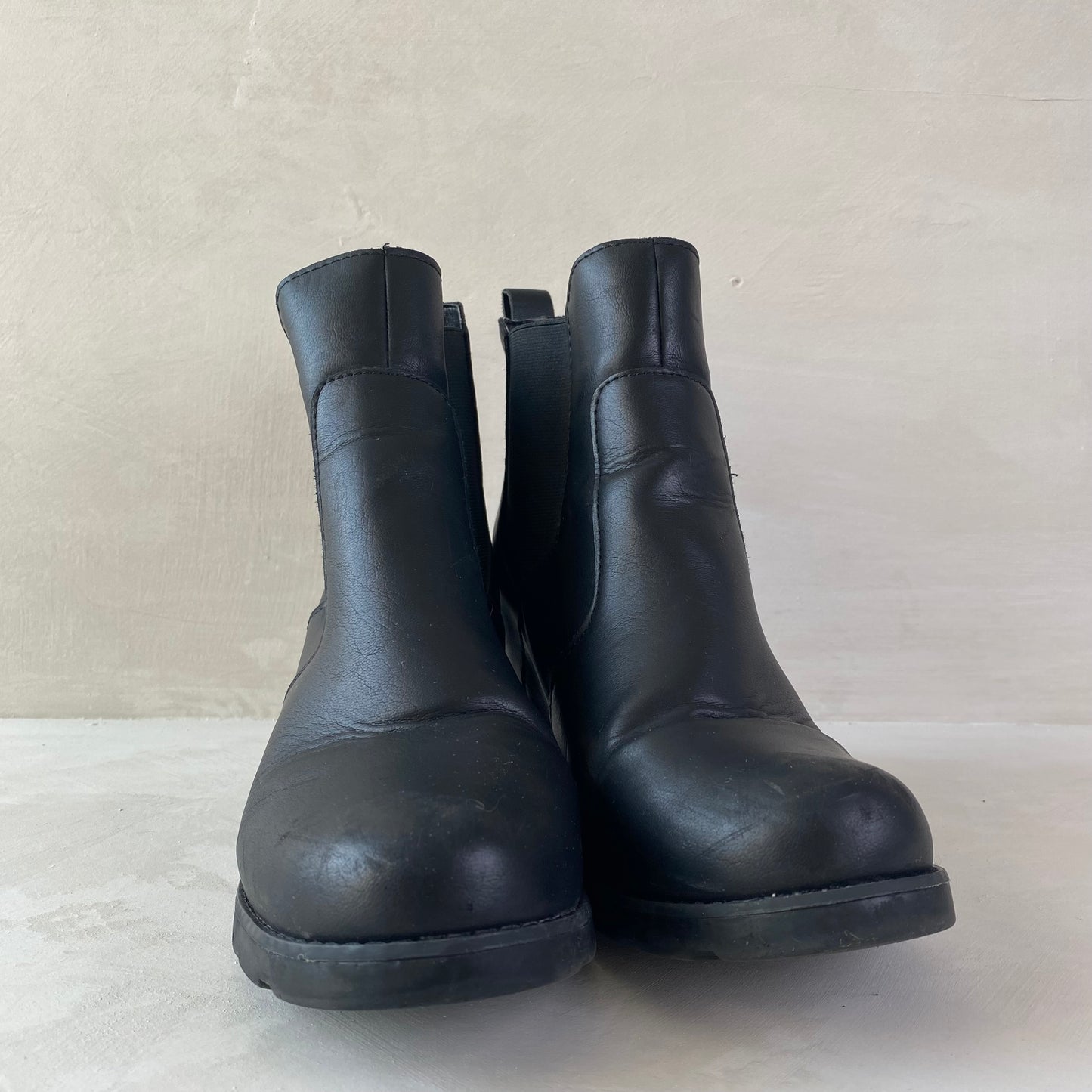 Ladies Black Wedge Heel Boots Size 41