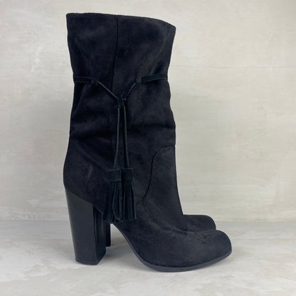 Ladies Black Heel Boots Size 38