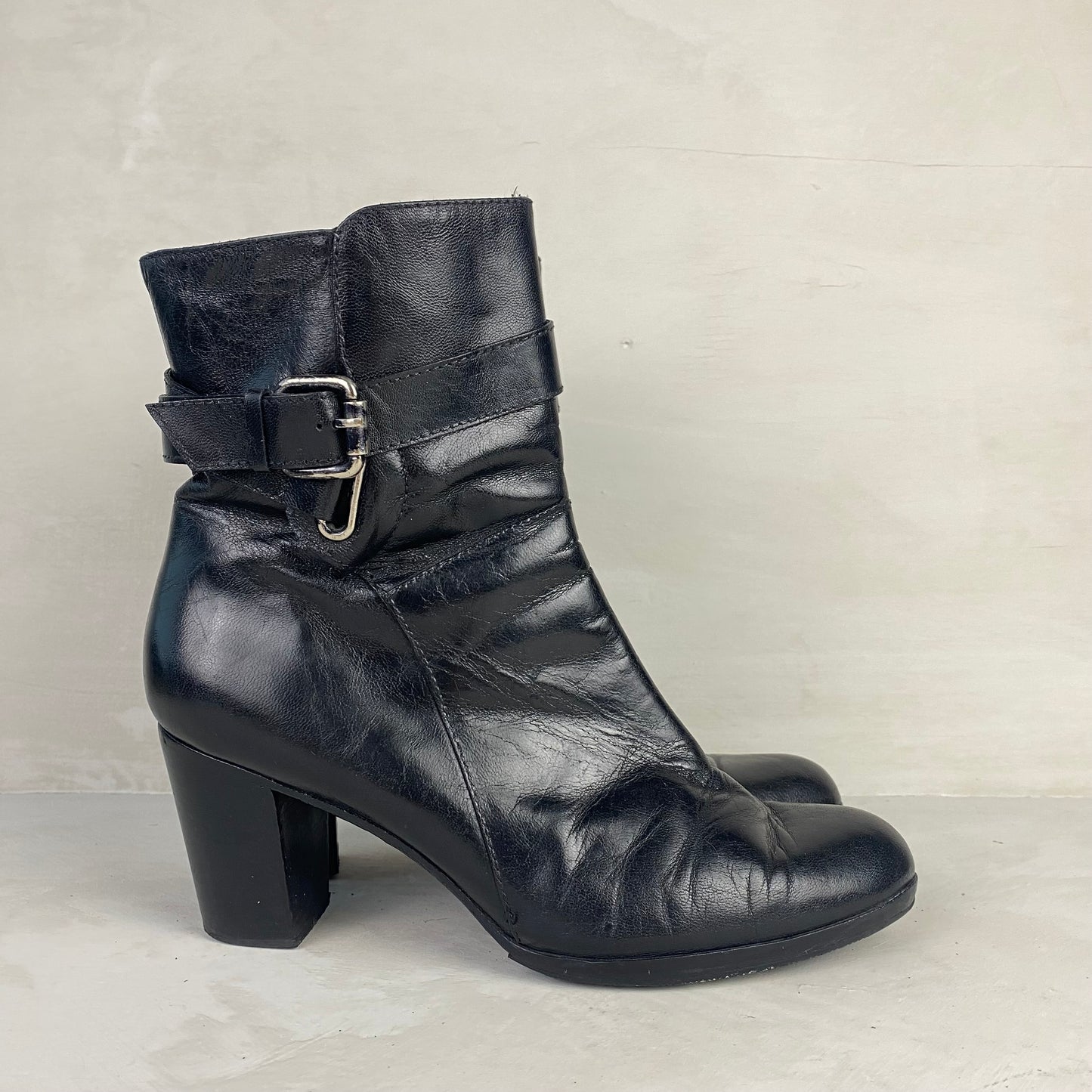 Ladies Black Ankle Boots Size 38