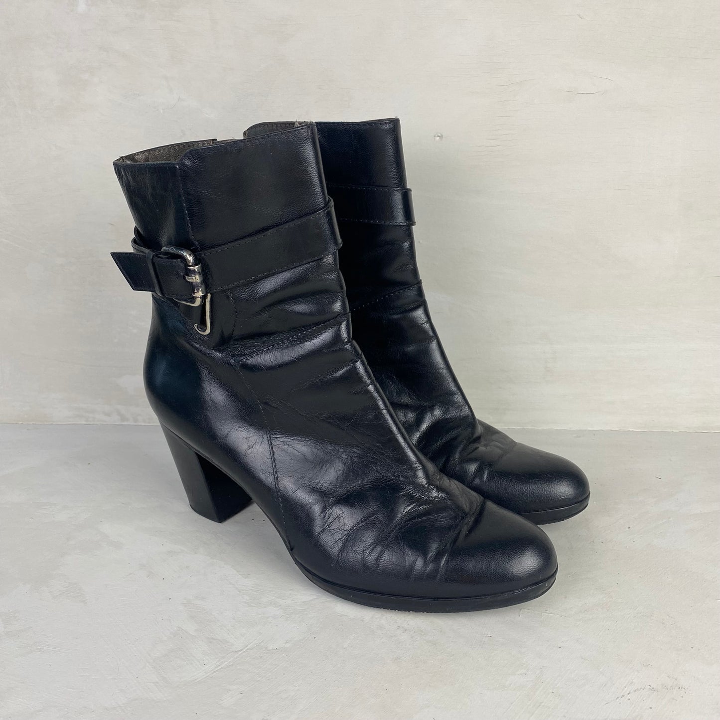 Ladies Black Ankle Boots Size 38