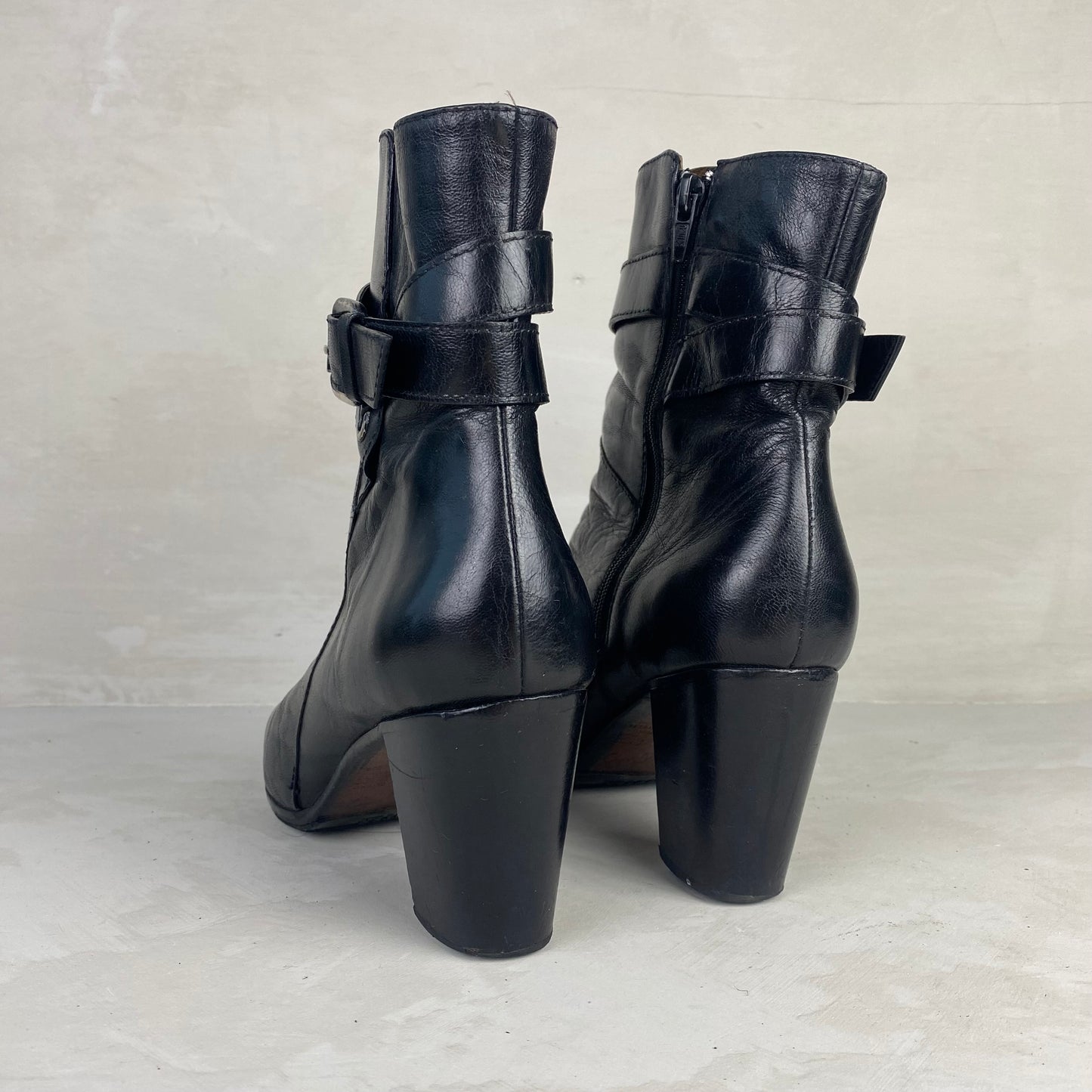 Ladies Black Ankle Boots Size 38