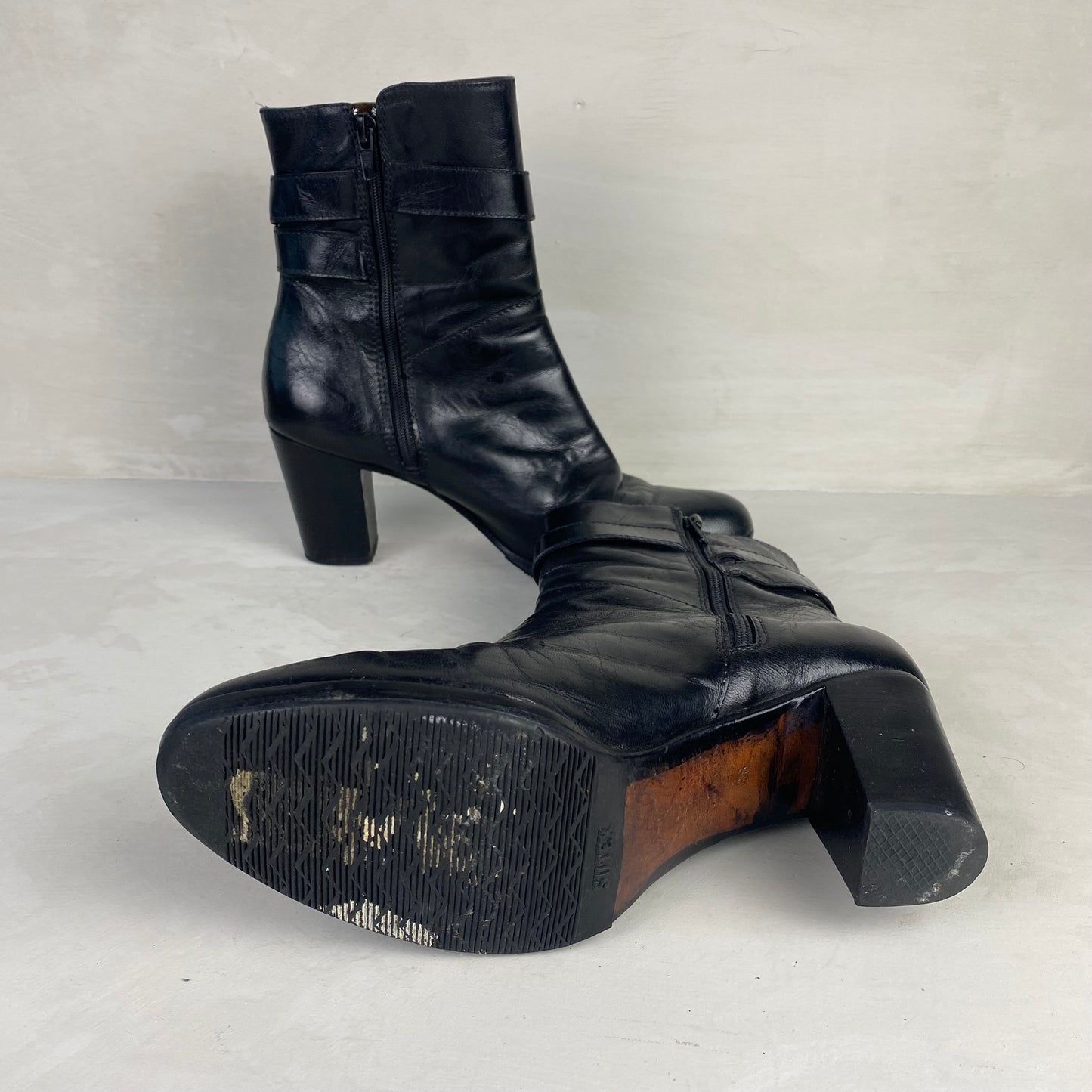 Ladies Black Ankle Boots Size 38