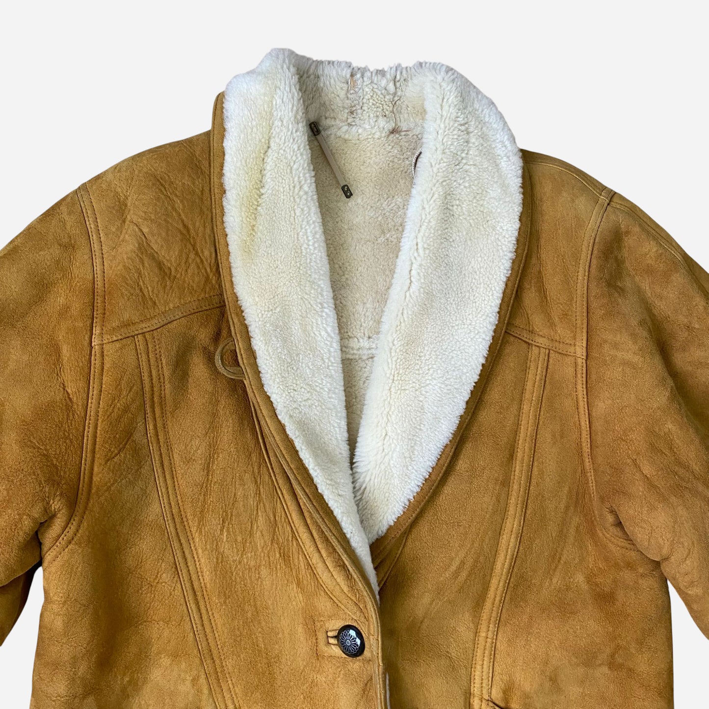 Vintage Naiste Lambanahast Shearling Mantel Jope Suurus 46
Suurus L