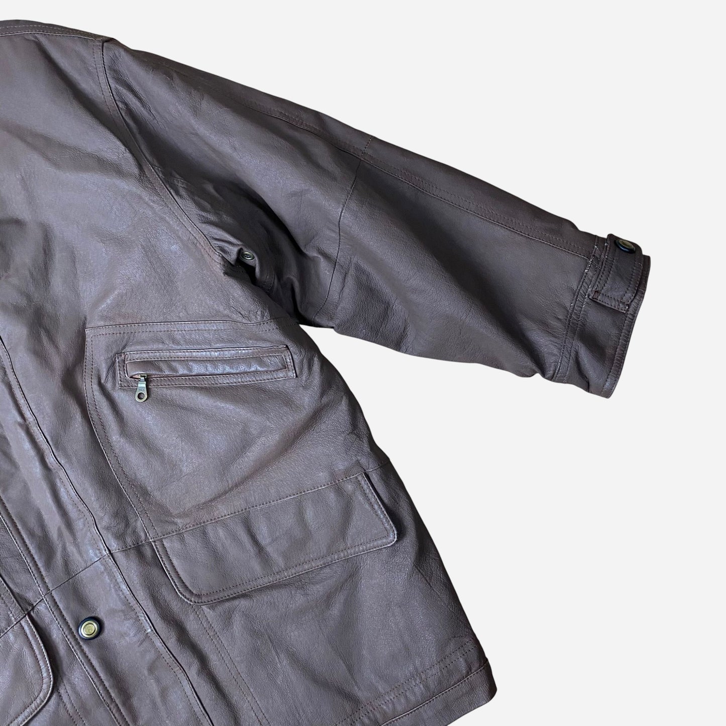 Vintage Casual Land Unisex Nahast Jope Suurus 48