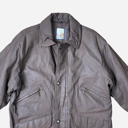 Vintage Casual Land Unisex Nahast Jope Suurus 48