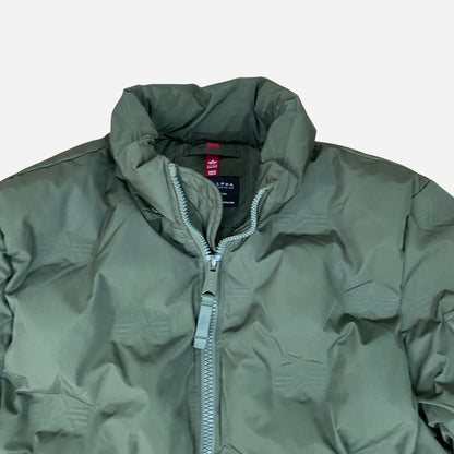 Alpha Industries Meeste Khaki Roheline Puffer Jope Suurus M