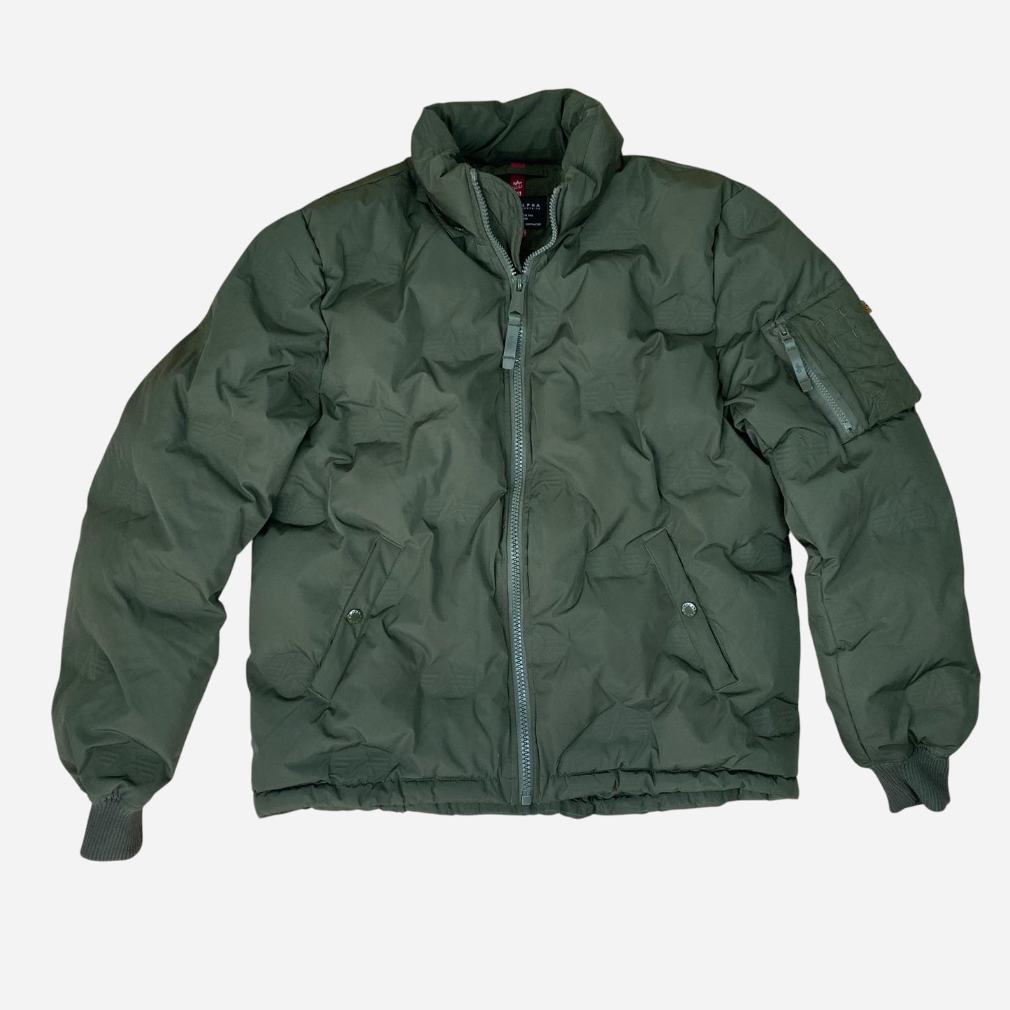 Alpha Industries Meeste Khaki Roheline Puffer Jope Suurus M