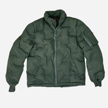 Alpha Industries Meeste Khaki Roheline Puffer Jope Suurus M