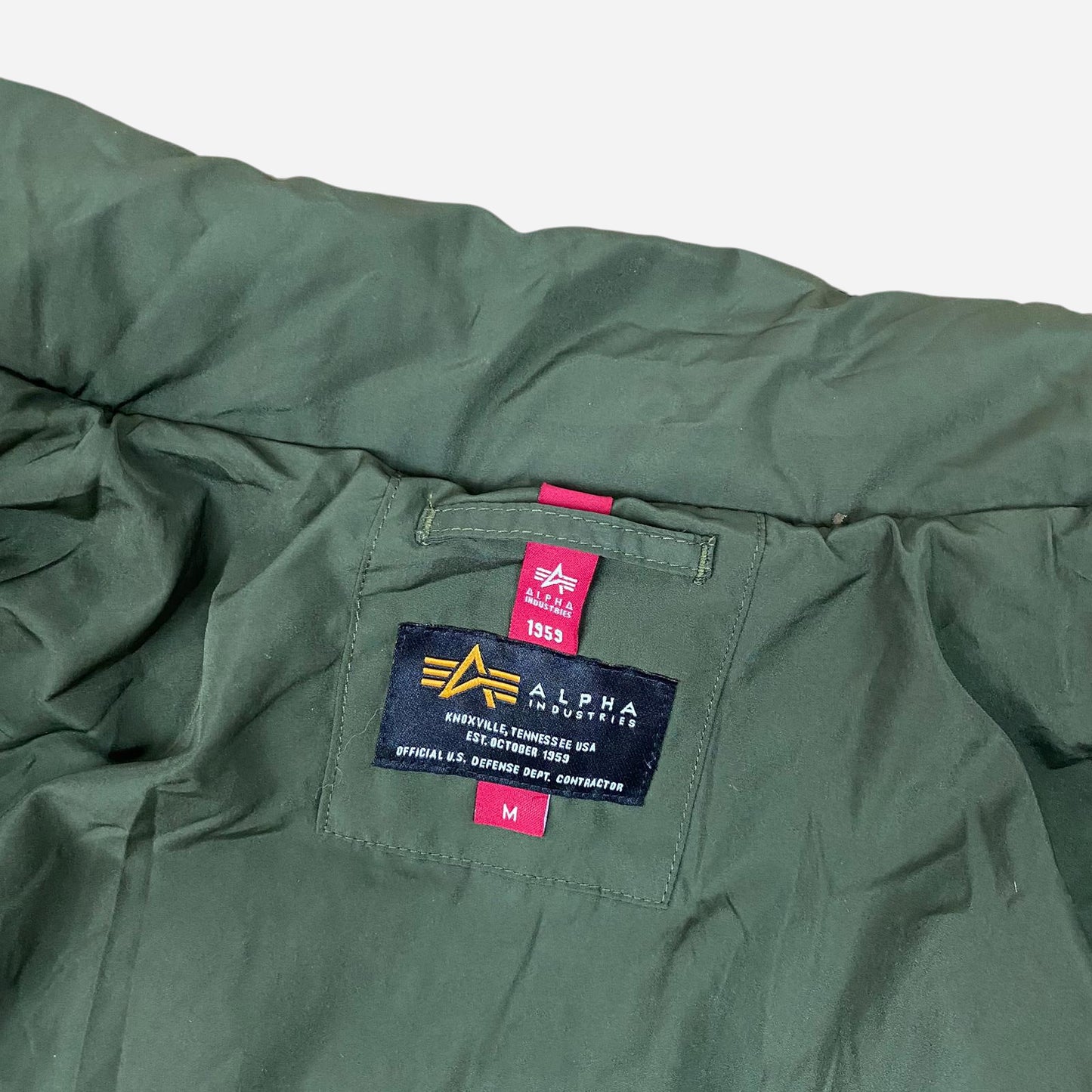 Alpha Industries Meeste Khaki Roheline Puffer Jope Suurus M