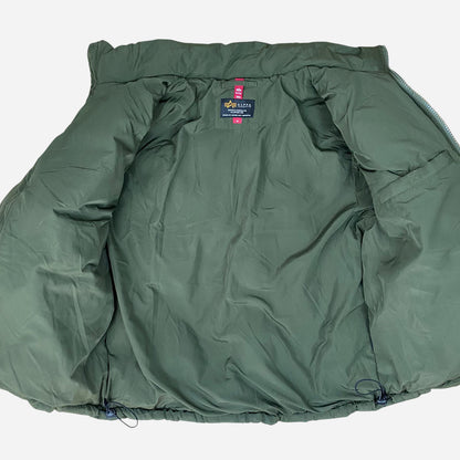 Alpha Industries Meeste Khaki Roheline Puffer Jope Suurus M
