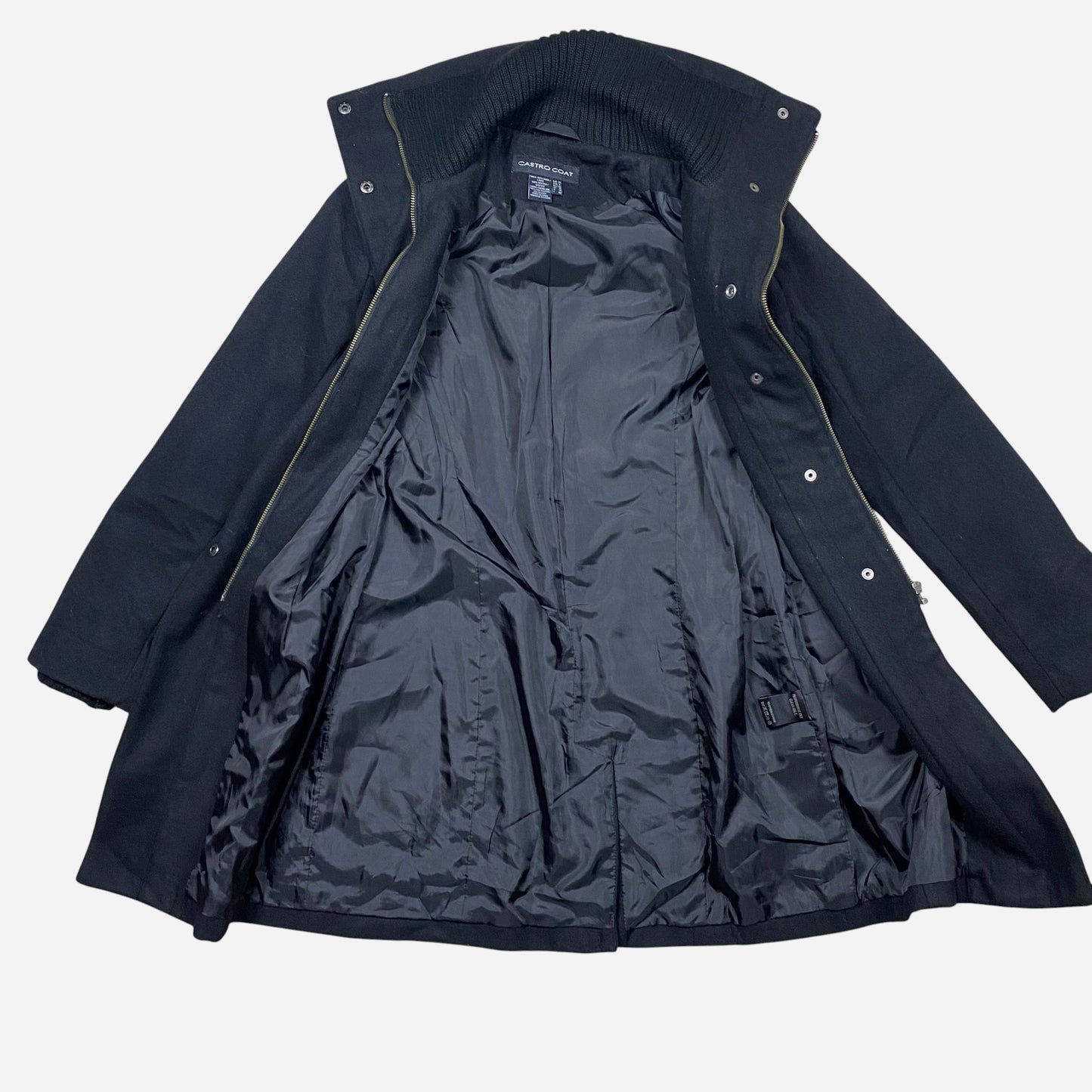 CASTRO COAT Women's Black Coat Size 38