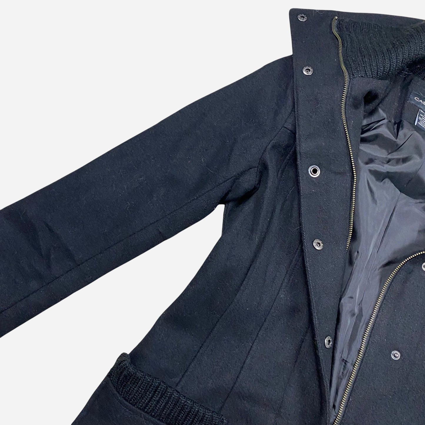 CASTRO COAT Women's Black Coat Size 38