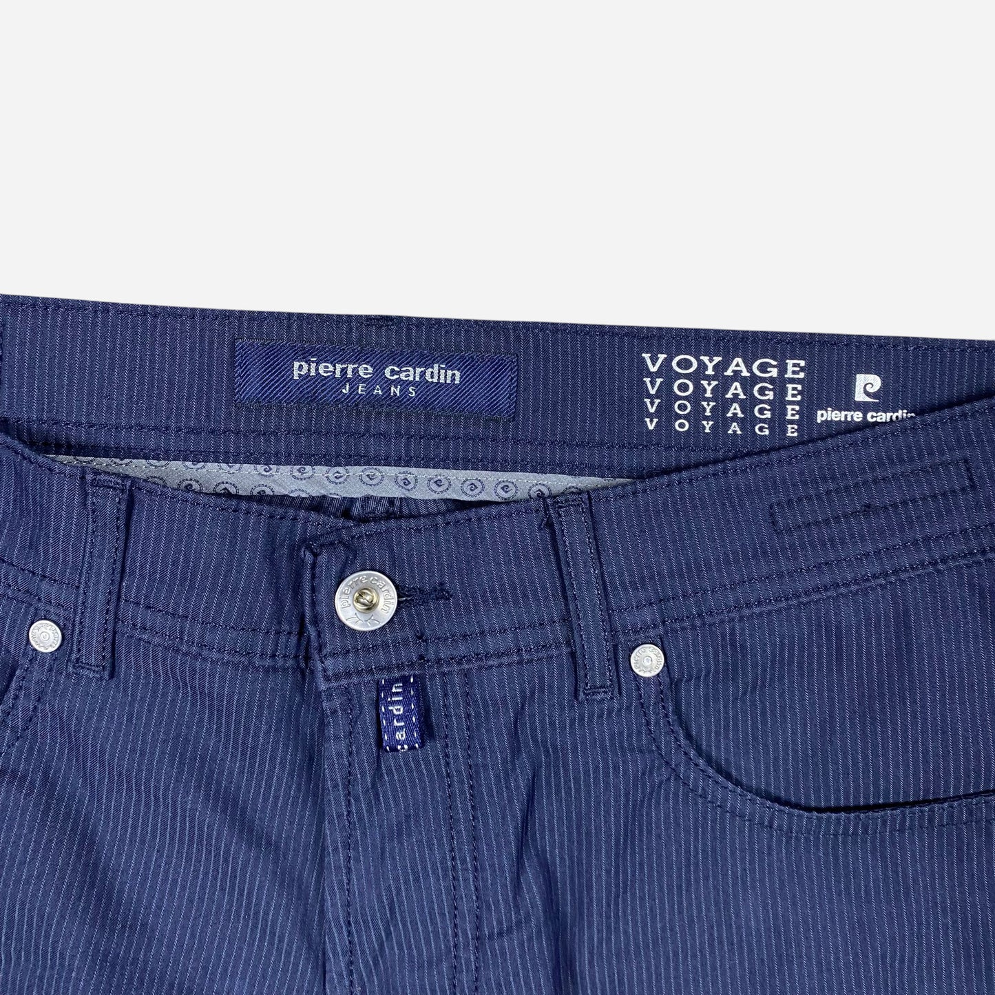 Pierre Cardin Men's LYON Blue Trousers Size W35/L30