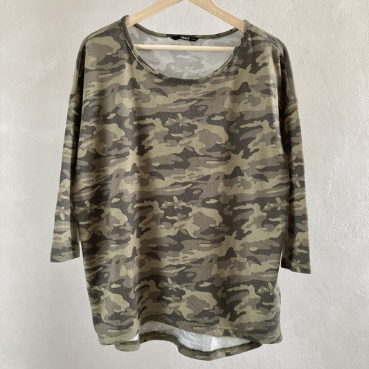 Only Womens Camo Top Size M